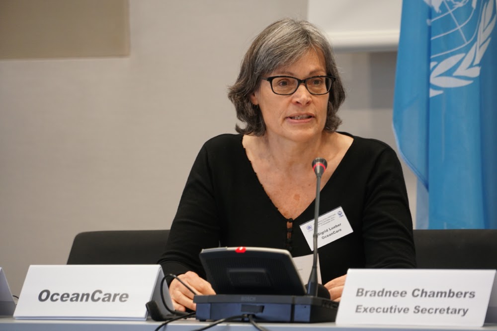 Sigrid Lüber, Presidenta de OceanCare durante la ceremonia de firma de la asociación en Bonn (Alemania) © Aydin Bahramlouian