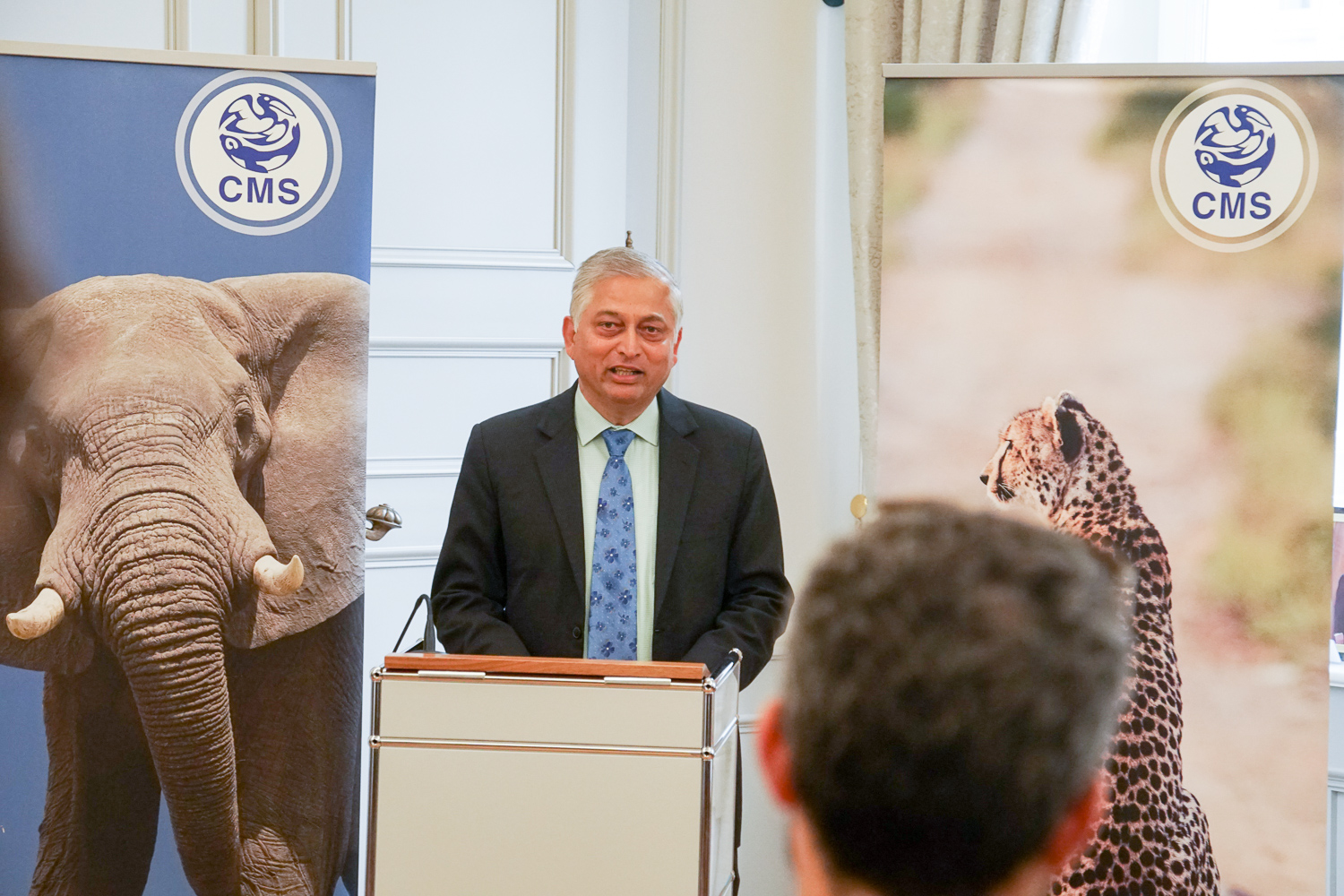 Shyamal Majumdar, Head of UNESCO-UNEVOC and Chair of the UN Agencies in Bonn speaking at the Bonn Convention (CMS) 40th anniversary reception in the Old Town Hall of Bonn. © Aydin Bahramlouian