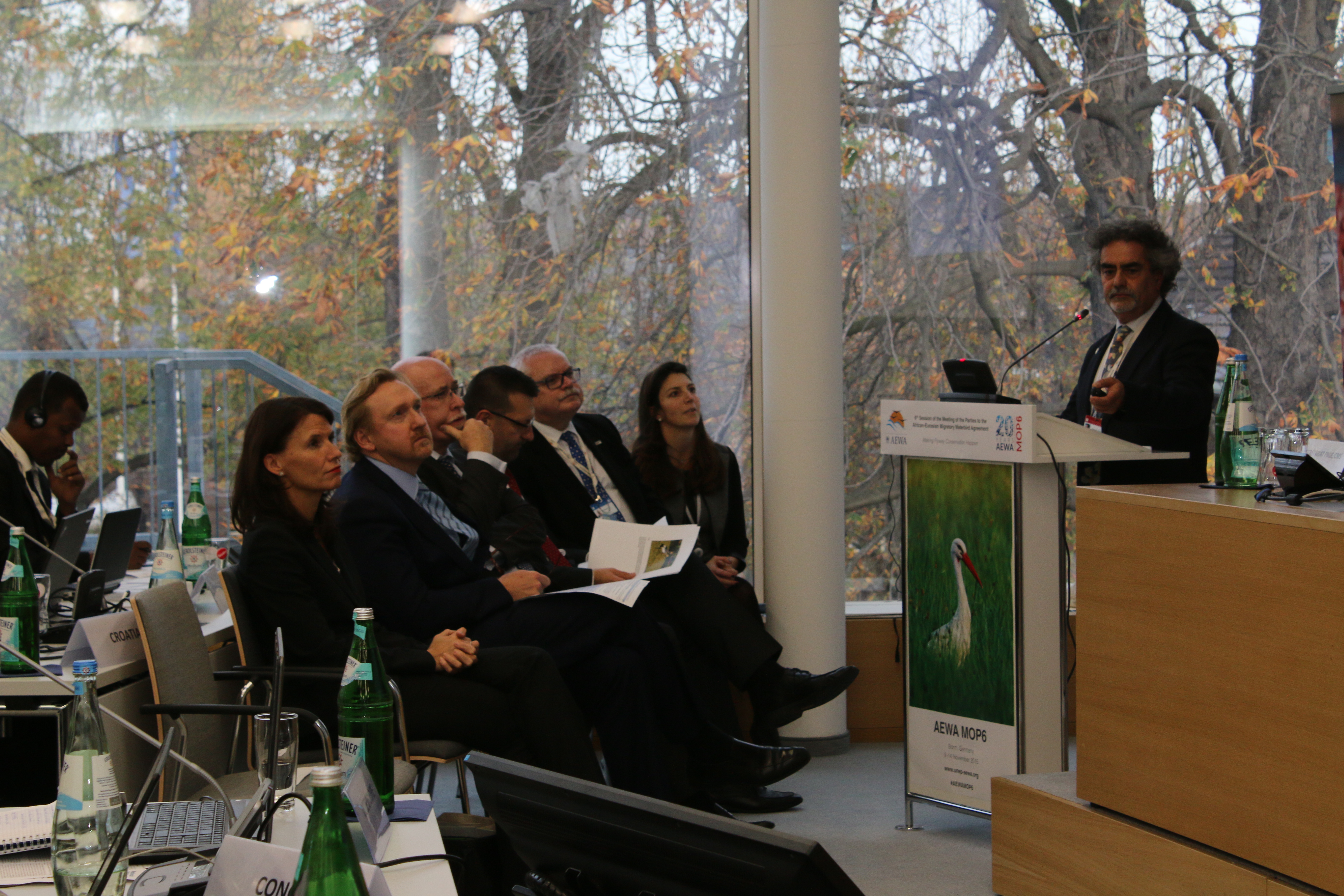 Fernando Spina speaking during the Migratory Species Champions Award ceremony © IISD