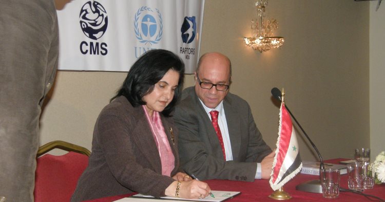 The Syrian Arab Republic signed the Raptors MoU on 22 Dec 2014