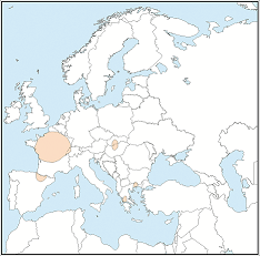 Distribution map of Myotis alcathoe