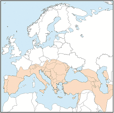 Distribution map of Myotis blythii
