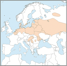 Distribution map of Myotis dasycneme