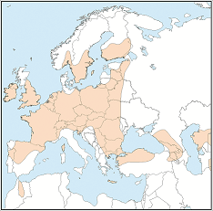 Distribution map of Myotis mystacinus