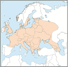 Distribution map of Pipistrellus nathusii