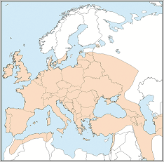 Distribution map of Pipistrellus pipistrellus