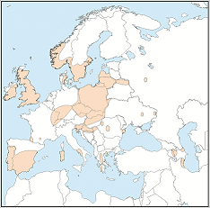 Distribution map of Pipistrellus pygmaeus