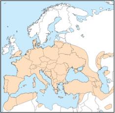 Distribution map of Eptesicus serotinus 