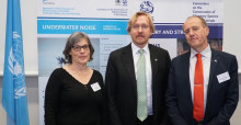 Sigrid Lüber, OceanCare President (left), Bradnee Chambers, Executive Secretary of CMS (center) and  Øystein Størkersen, Chair of CMS Standing Committee during the partnership signature ceremony in Bonn, Germany